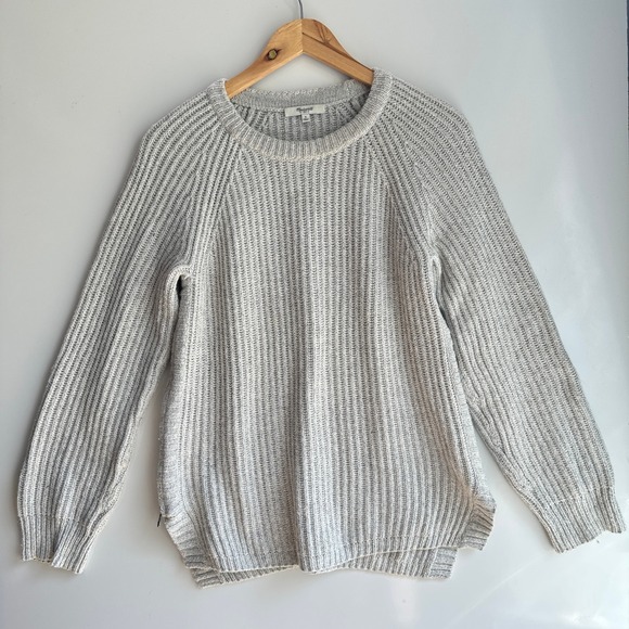 Madewell  Sweater Gray Ribbed Knit Crew Neck  Pullover Small Classic - Picture 5 of 13